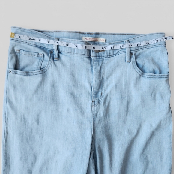 Levi's High Rise Straight Jeans Denim Pants 724 Size 14w - Picture 12 of 15